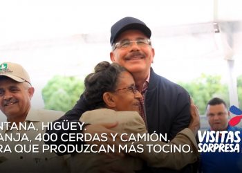 Con Visita Sorpresa de Danilo, productores de tocino de Higüey aumentarán ingresos. Reciben apoyo para construcción y equipamiento de granja