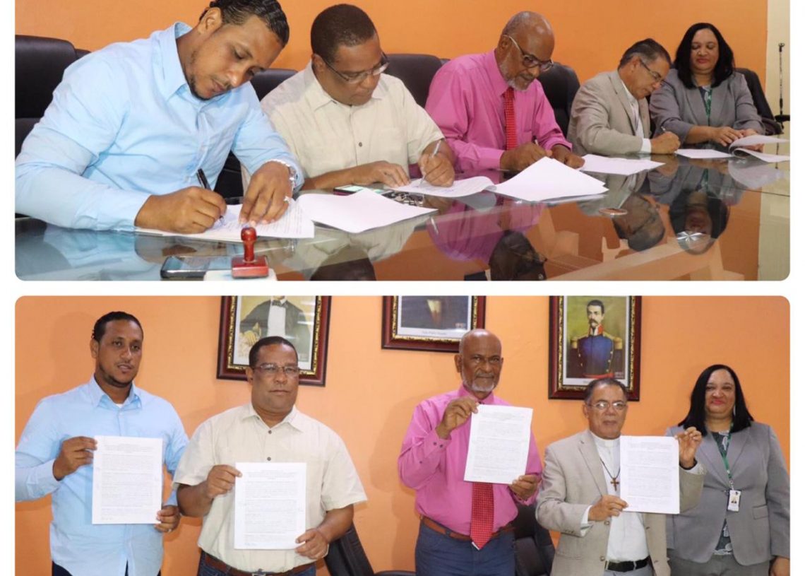INDENOR, COLEGIO DOMINICANO DE PERIODISTAS, CÍRCULO DE LOCUTORES DOMINICANOS Y SINDICATO NACIONAL DE TRABAJADORES DE LA PRENSA, FILIALES MONTECRISTI, FIRMAN ACUERDO INTERINSTITUCIONAL