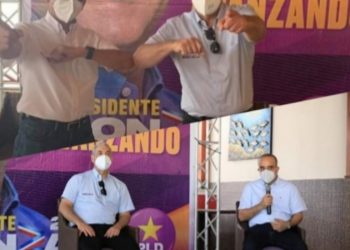 Luís Estrella y Aristides Victoria reciben a Gonzalo en Nagua entrega 15 mil mascarillas y juramenta Comando Provincial