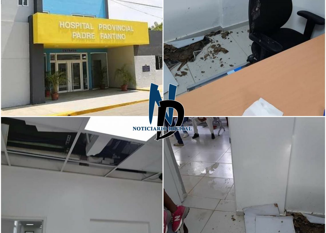 Se desploma techo de hospital de Montecristi causando golpes leves a pediatra