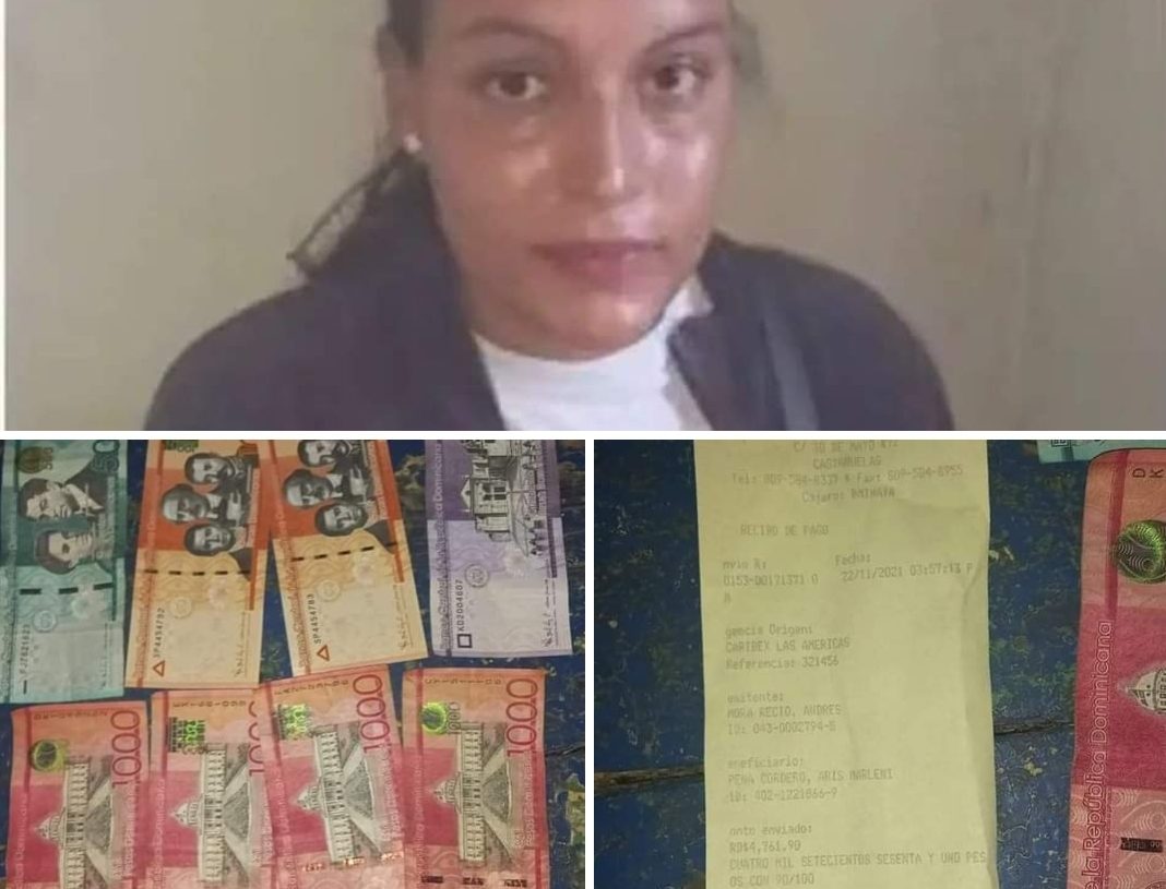 Apresan mujer en Montecristi acusada de extorsión y estafa por redes sociales; retiraba dinero de Caribe Express
