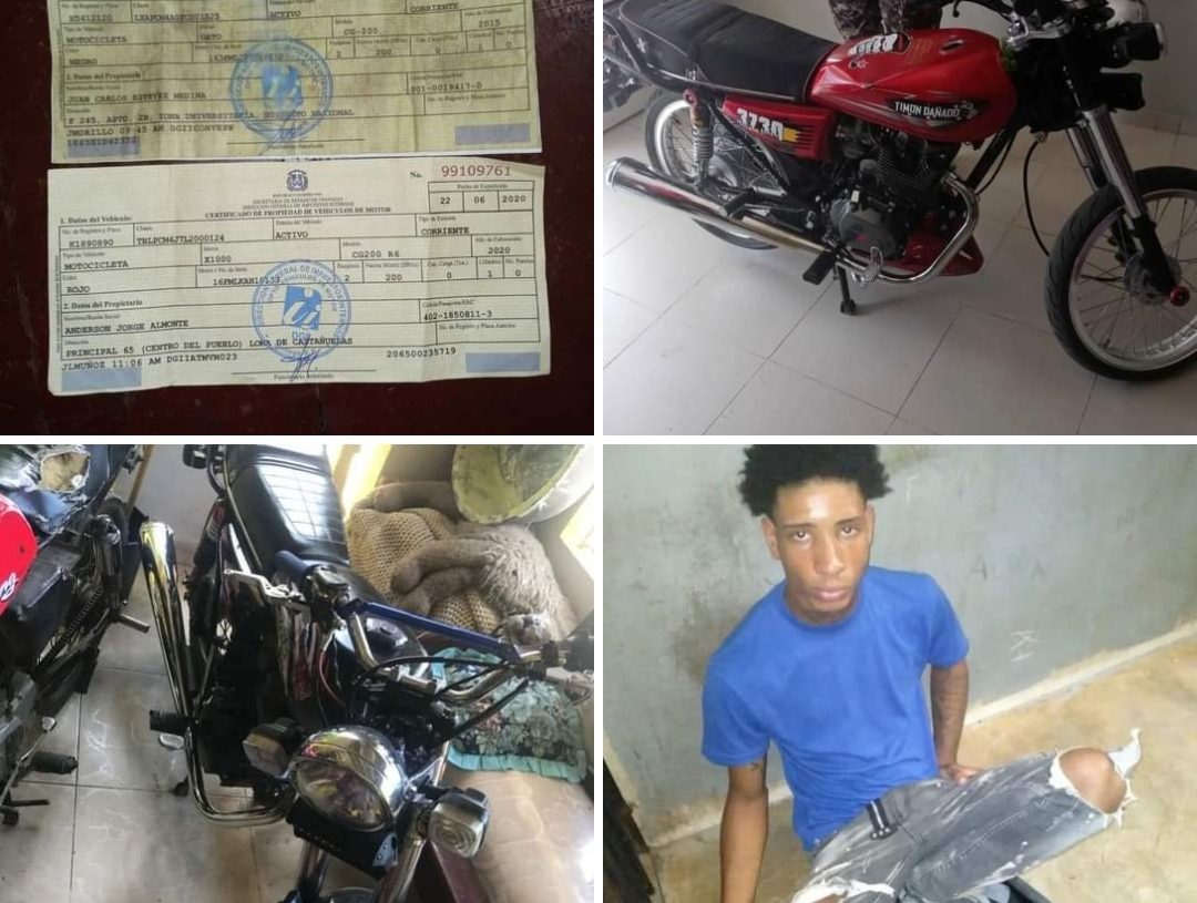 MIEMBROS DE LA POLICÍA PREVENTIVA Y EL DICRIM., APRESARON HOMBRE CON MOTOCICLETA ROBADA MEDIANTE ATRACO Y MATRICULA FALSA