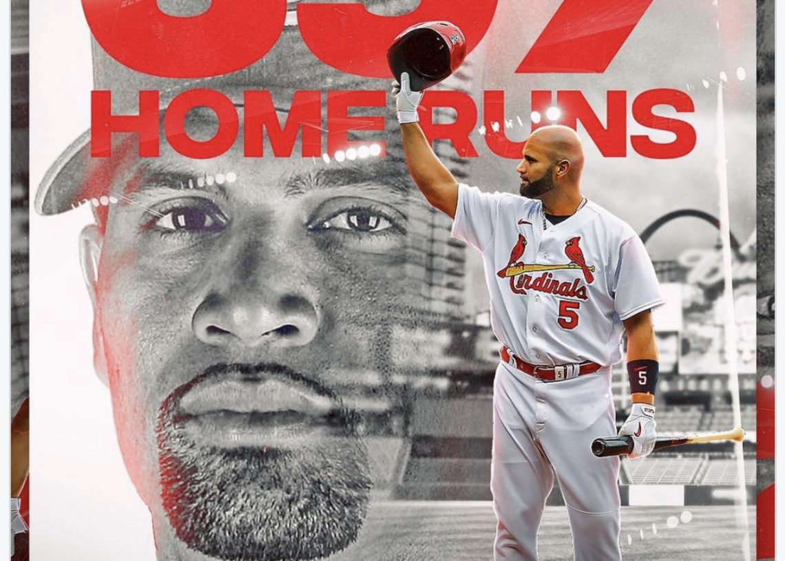 Albert Pujols conecta su jonrón 697 y rompe empate con A-Rod