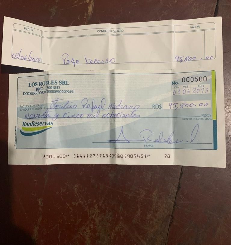 Apresan en Villa Vásquez presuntos estafadores trataron cambiar cheque falso por RD$95, 800.00