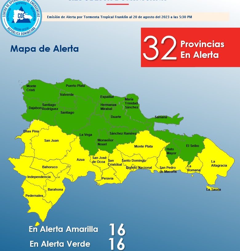Formación de tormenta Franklin; pone en alerta a República Dominicana y Haití